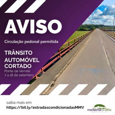Circula&ccedil;&atilde;o Pedonal permitida na Ponte de Verride 